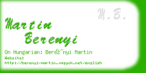 martin berenyi business card